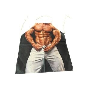NEW novelty adult ONE SIZE apron full coverage canvas funny SEXY MAN BOD